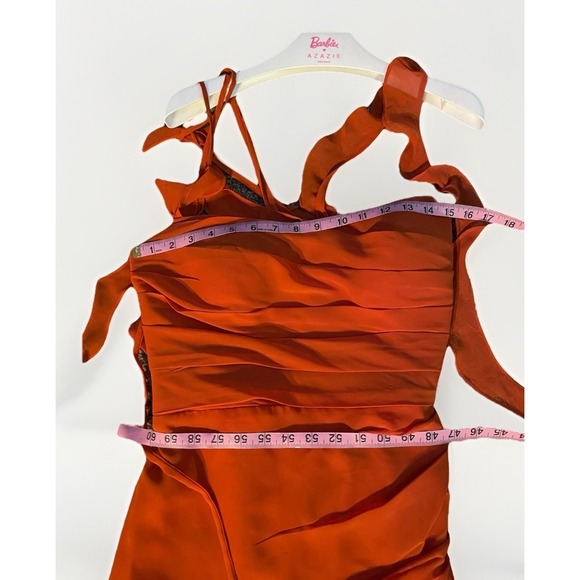 Barbie x Azazie Orange Gown, Size C, Garment Bag, Open Back Sz Small 2-4 Bridal - Picture 4 of 7